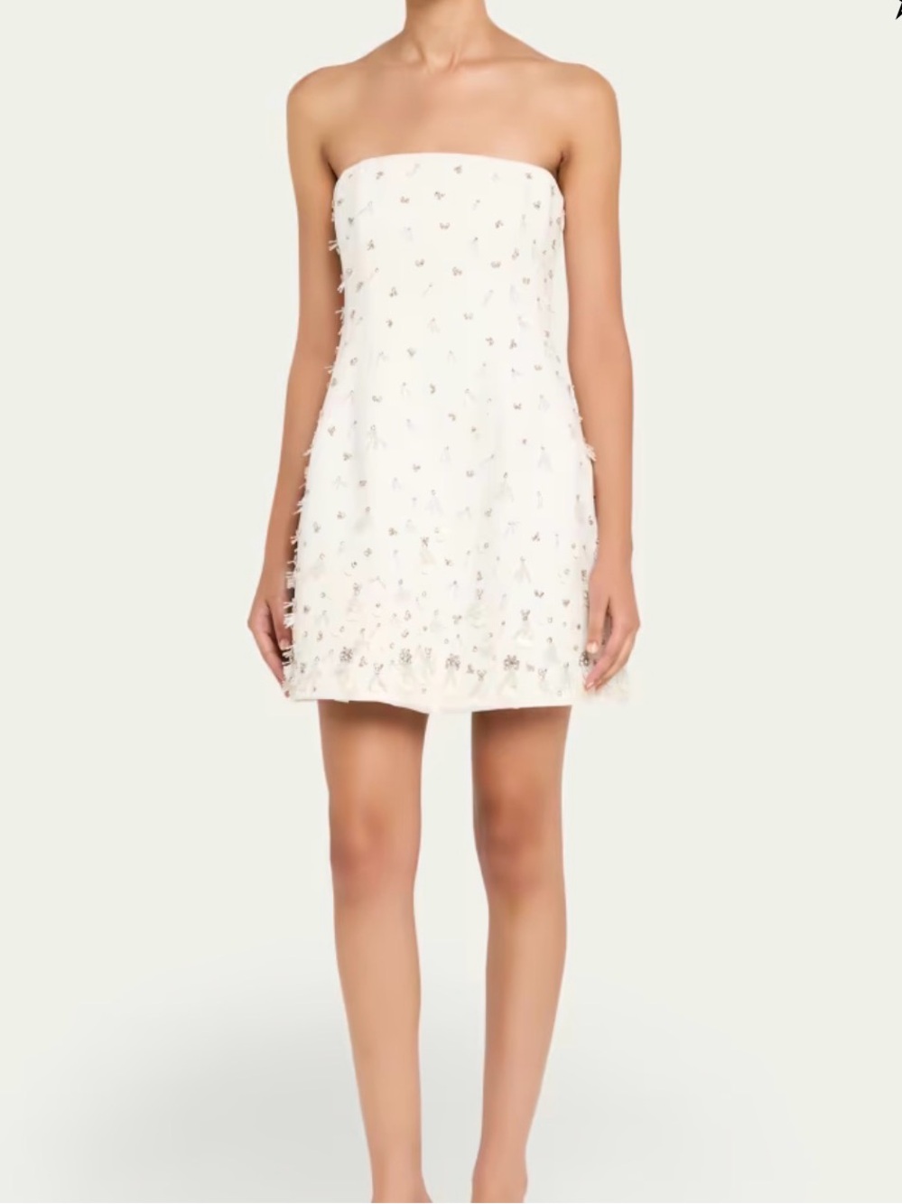 SIMKHAI Embellished White Strapless Dress - Brand New